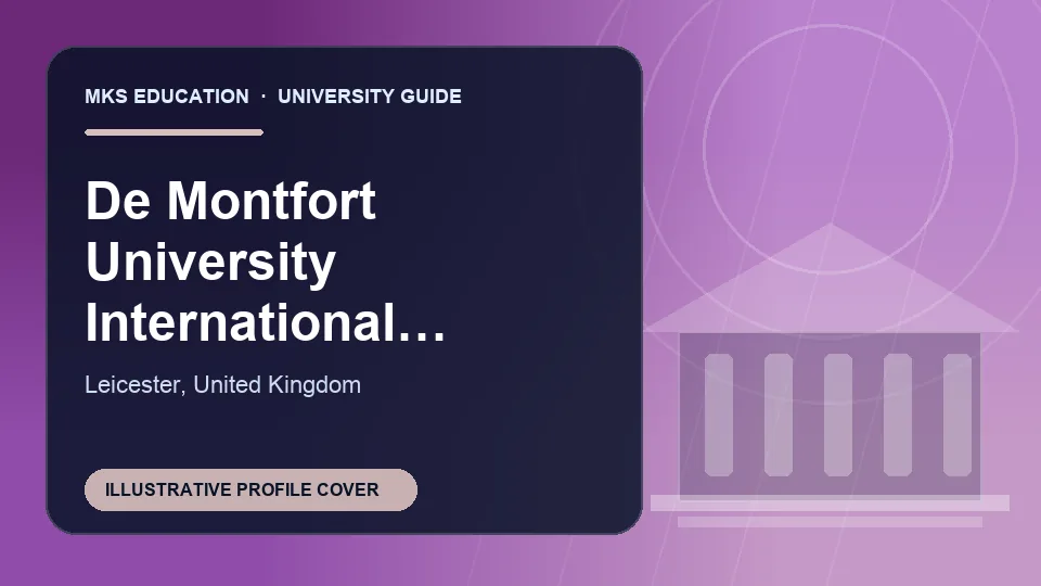 Illustrative MKS Education profile cover for De Montfort University International College in United Kingdom