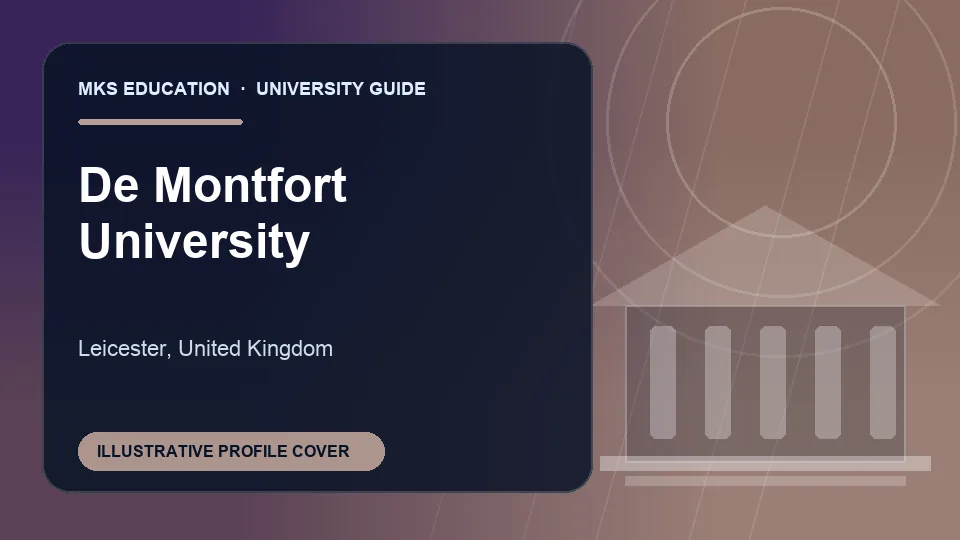 Illustrative MKS Education profile cover for De Montfort University in United Kingdom