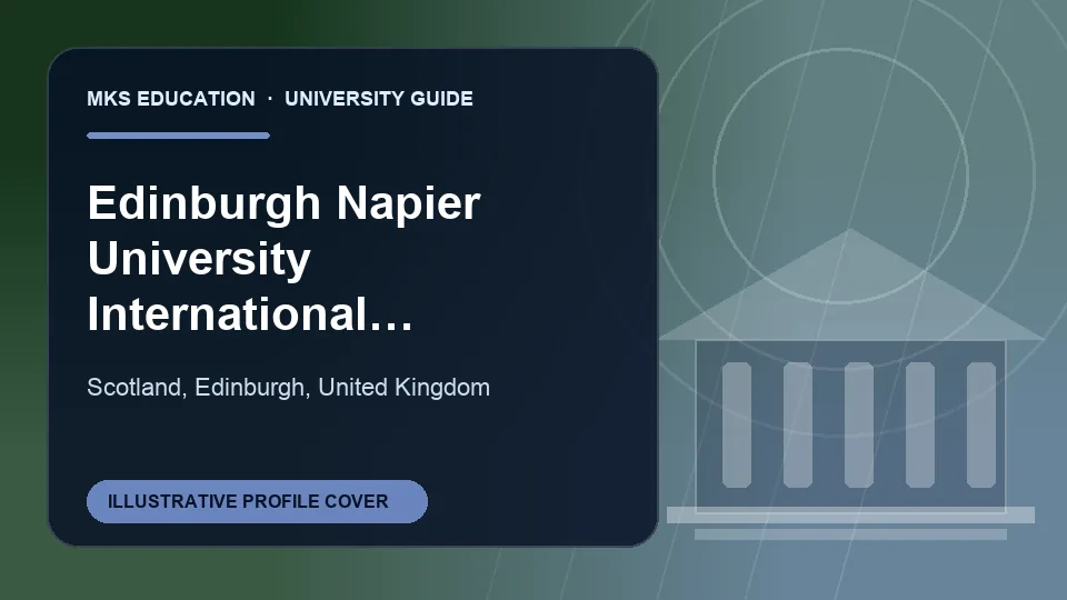 Illustrative MKS Education profile cover for Edinburgh Napier University International College in United Kingdom