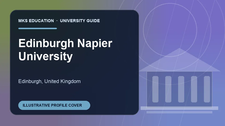 Illustrative MKS Education profile cover for Edinburgh Napier University in United Kingdom