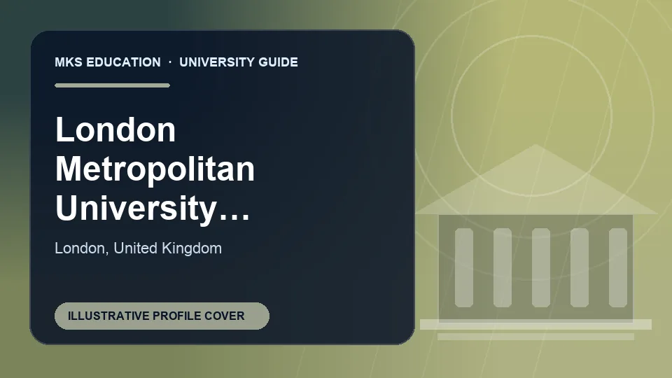 Illustrative MKS Education profile cover for London Metropolitan University International Study Centre in the United Kingdom