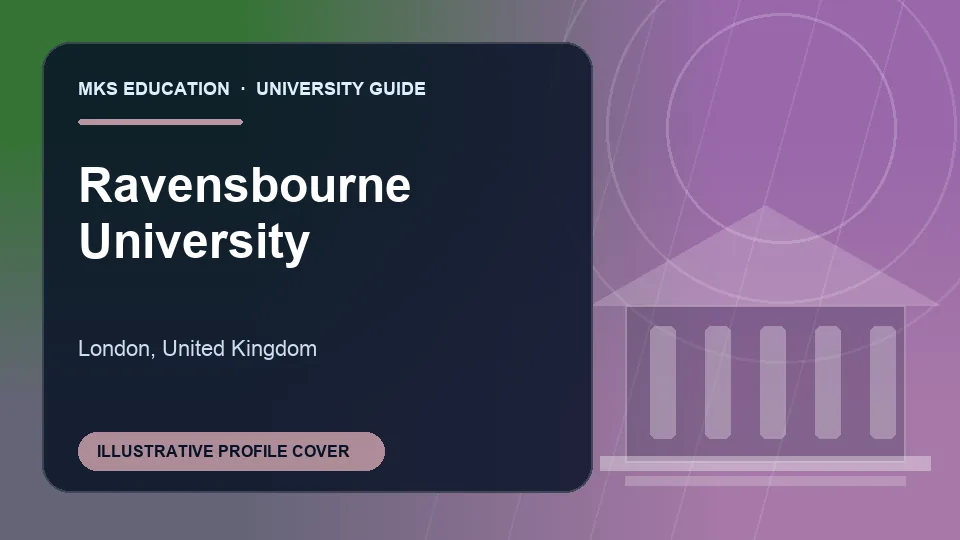 Illustrative MKS Education profile cover for Ravensbourne University in United Kingdom