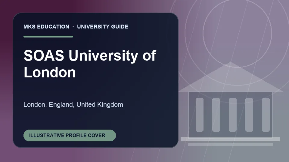 Illustrative MKS Education profile cover for SOAS University of London in United Kingdom