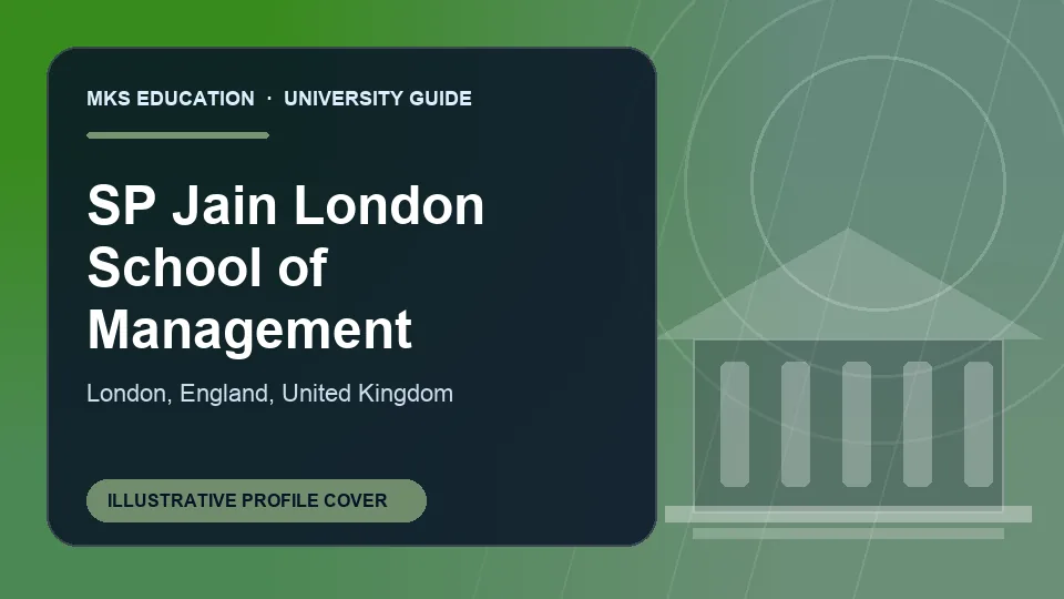 Illustrative MKS Education profile cover for SP Jain London School of Management in United Kingdom