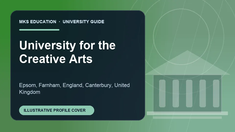 Illustrative MKS Education profile cover for University for the Creative Arts in United Kingdom