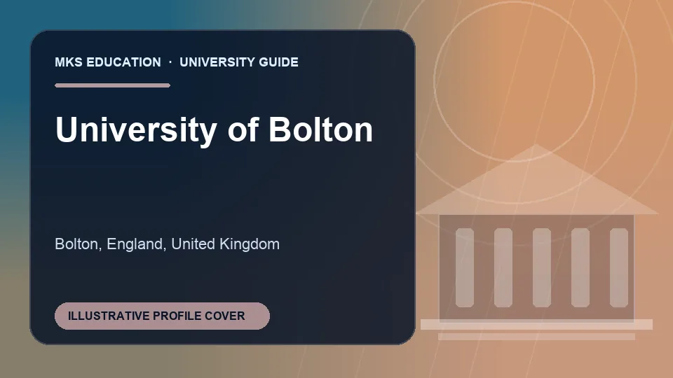 Illustrative MKS Education profile cover for University of Greater Manchester in the United Kingdom