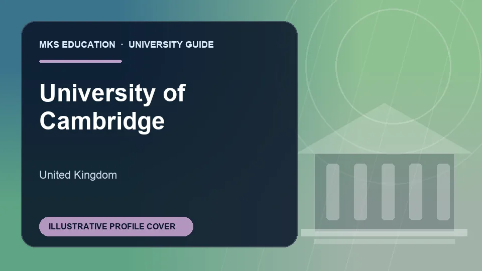 Illustrative MKS Education profile cover for University of Cambridge in United Kingdom