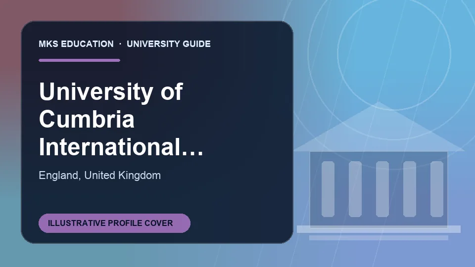 Illustrative MKS Education profile cover for University of Cumbria International College in United Kingdom