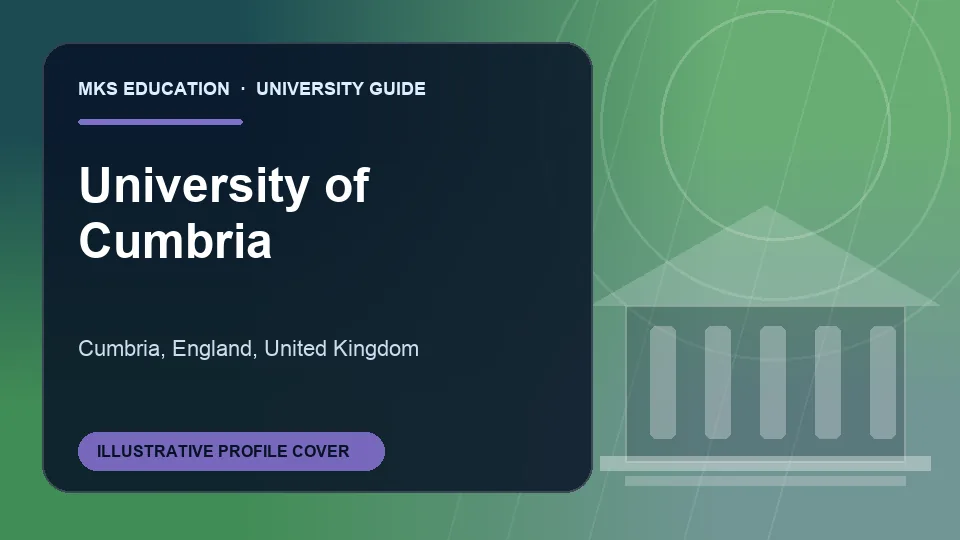 Illustrative MKS Education profile cover for University of Cumbria in United Kingdom