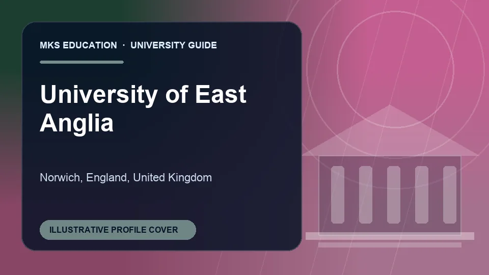 Illustrative MKS Education profile cover for University of East Anglia in United Kingdom