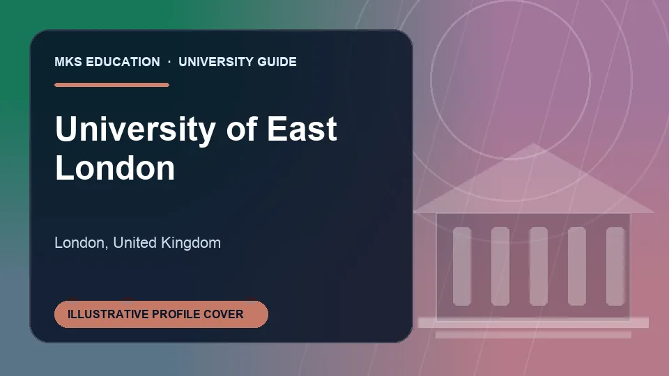 Illustrative MKS Education profile cover for University of East London in United Kingdom