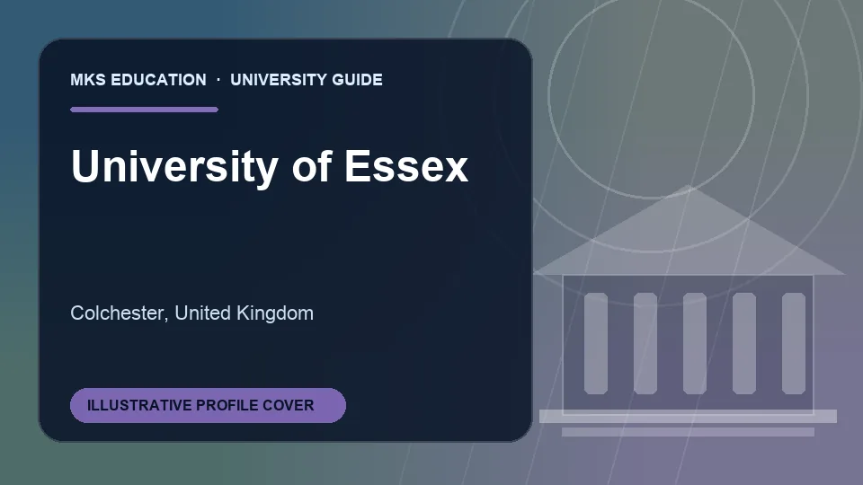 Illustrative MKS Education profile cover for University of Essex in United Kingdom