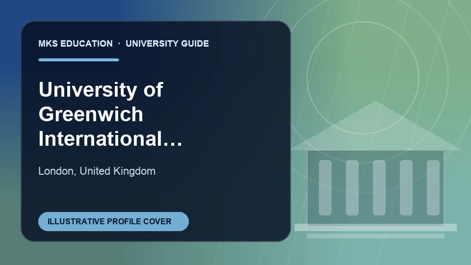 Illustrative MKS Education profile cover for University of Greenwich International College in United Kingdom