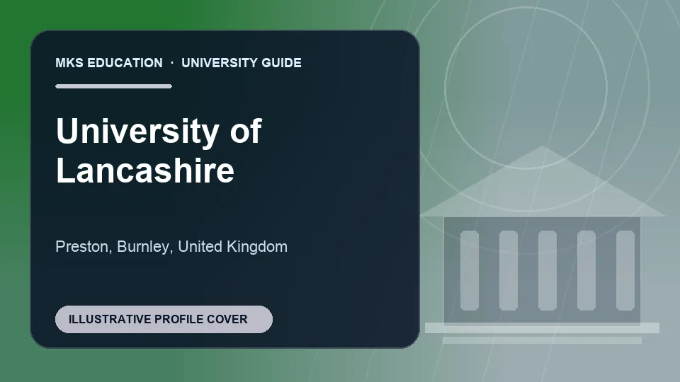 Illustrative MKS Education profile cover for University of Lancashire in United Kingdom