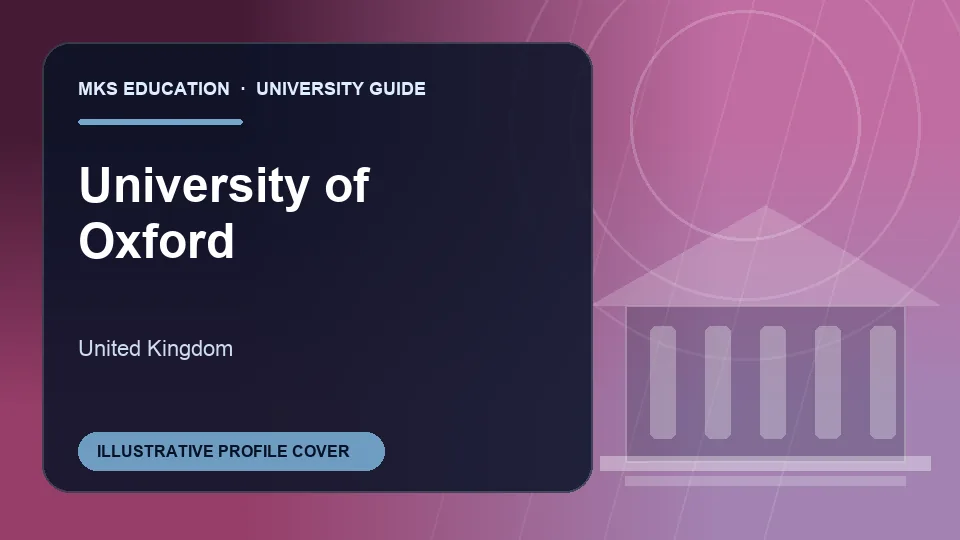 Illustrative MKS Education profile cover for University of Oxford in United Kingdom