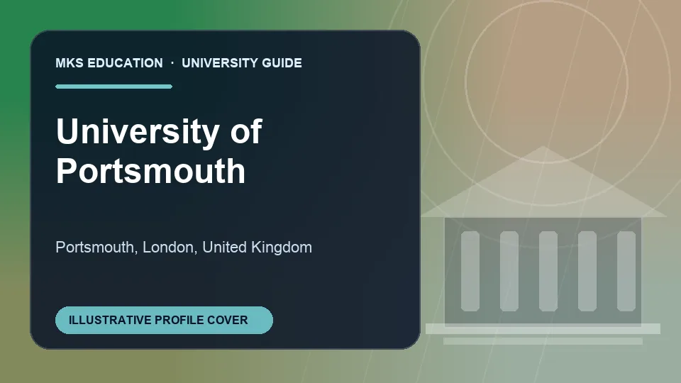 Illustrative MKS Education profile cover for University of Portsmouth in United Kingdom