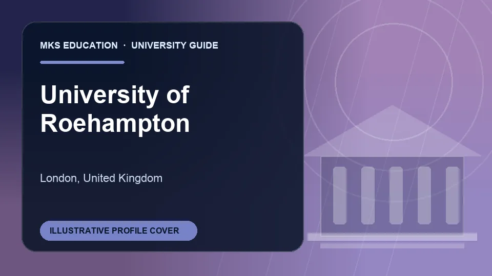 Illustrative MKS Education profile cover for University of Roehampton in United Kingdom