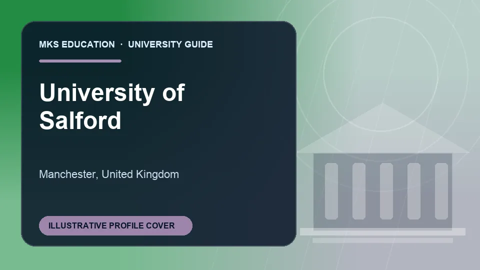 Illustrative MKS Education profile cover for University of Salford in United Kingdom