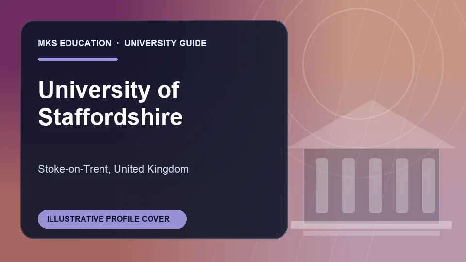 Illustrative MKS Education profile cover for University of Staffordshire in United Kingdom