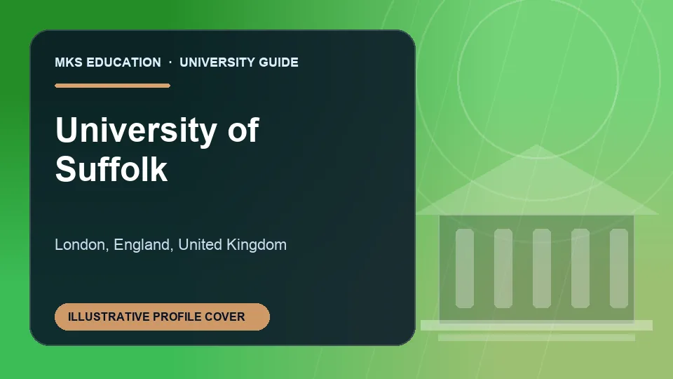 Illustrative MKS Education profile cover for University of Suffolk in United Kingdom