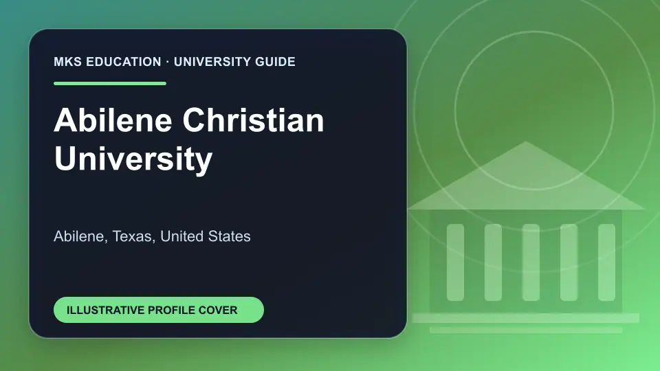 Illustrative MKS Education profile cover for Abilene Christian University in the USA