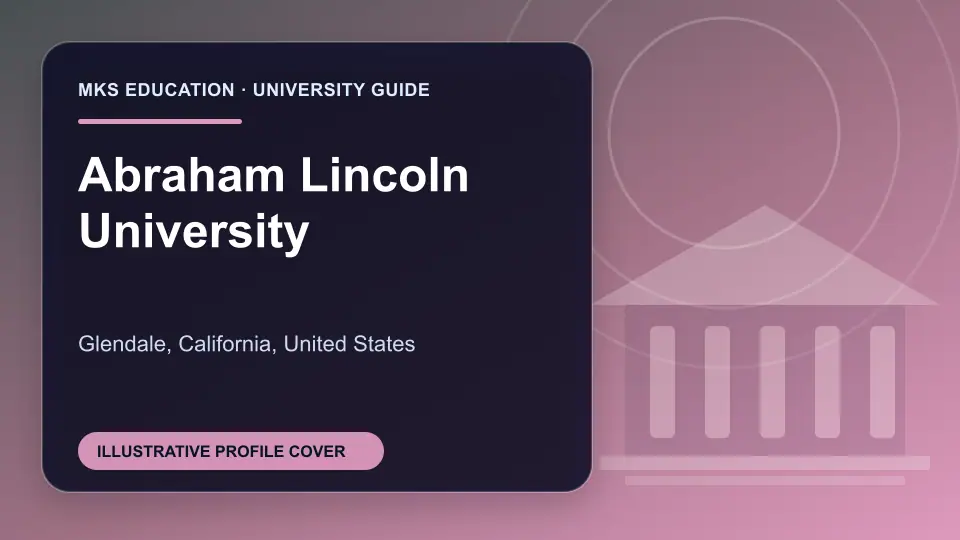 Illustrative MKS Education profile cover for Abraham Lincoln University in the USA