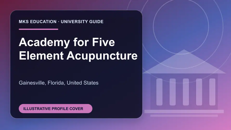 Illustrative MKS Education profile cover for Academy for Five Element Acupuncture in the USA