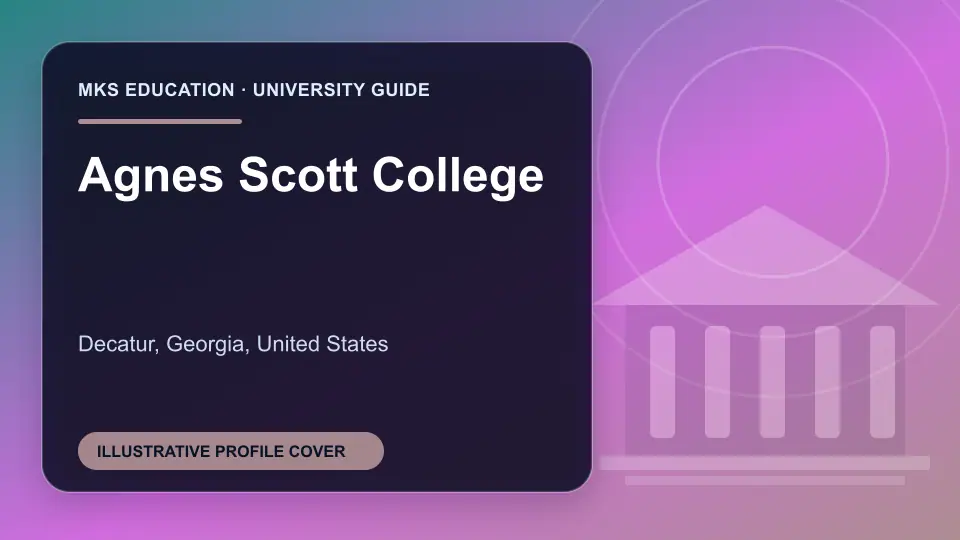Illustrative MKS Education profile cover for Agnes Scott College in the USA