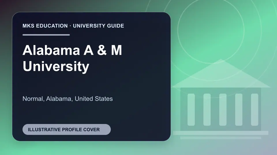 Illustrative MKS Education profile cover for Alabama A & M University in the USA