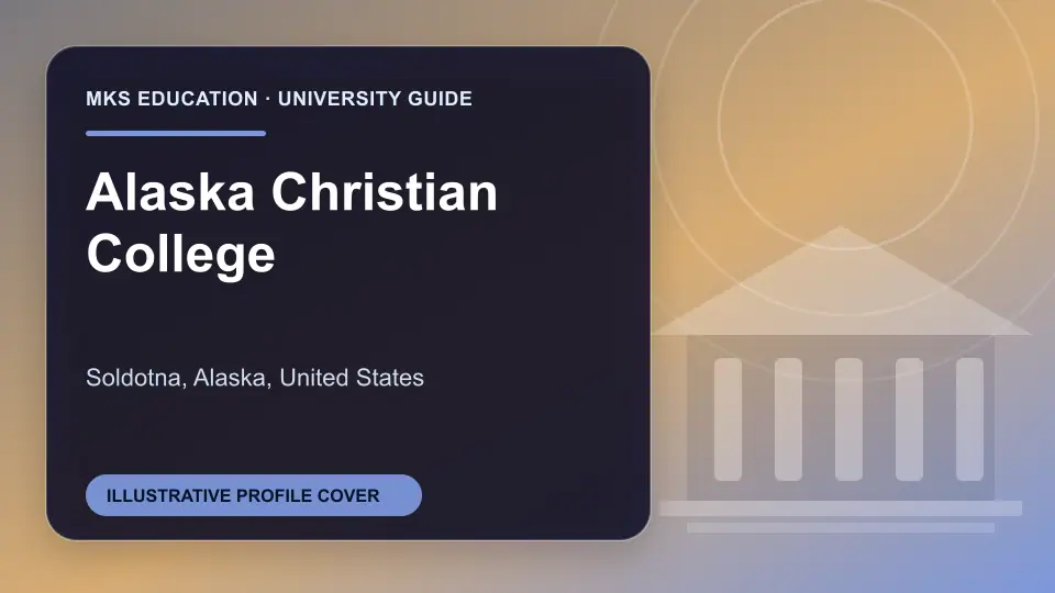 Illustrative MKS Education profile cover for Alaska Christian College in the USA