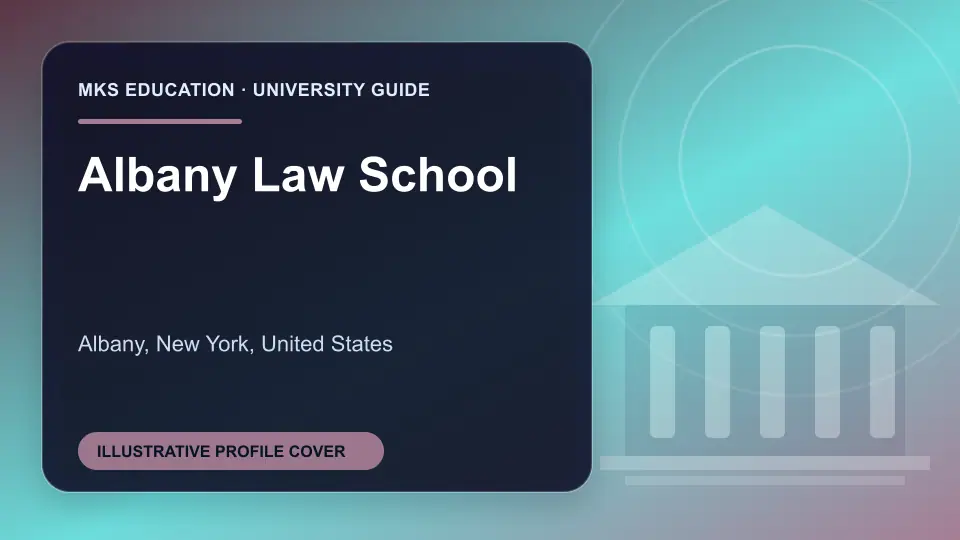 Illustrative MKS Education profile cover for Albany Law School in the USA