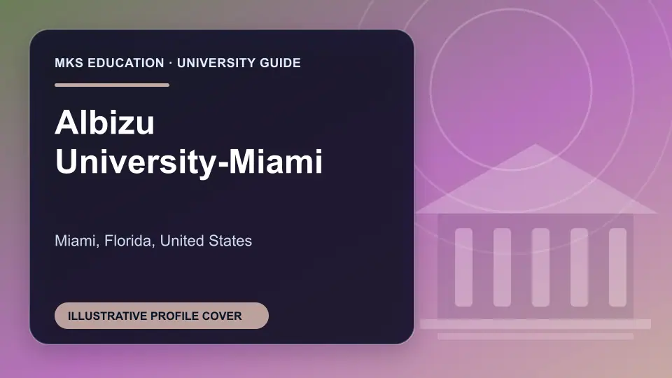 Illustrative MKS Education profile cover for Albizu University-Miami in the USA