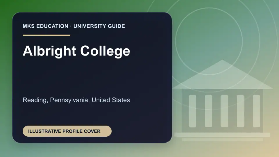 Illustrative MKS Education profile cover for Albright College in the USA