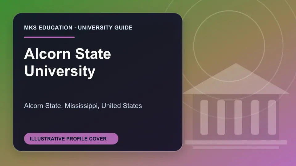 Illustrative MKS Education profile cover for Alcorn State University in the USA