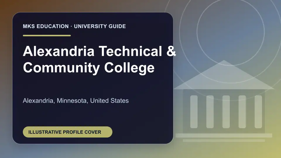 Illustrative MKS Education profile cover for Alexandria Technical & Community College in the USA