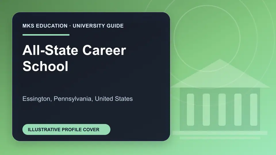 Illustrative MKS Education profile cover for All-State Career School in the USA