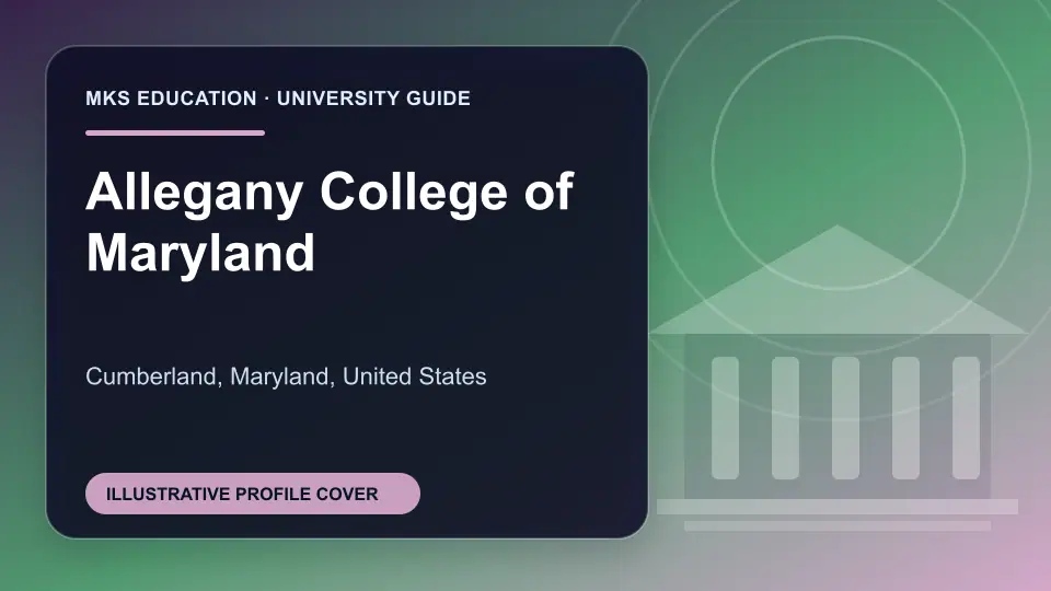 Illustrative MKS Education profile cover for Allegany College of Maryland in the USA