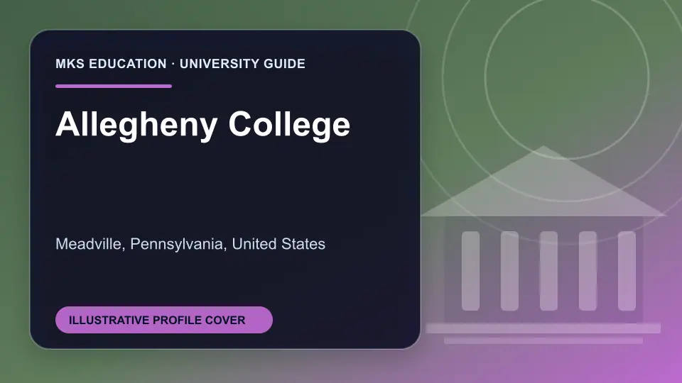 Illustrative MKS Education profile cover for Allegheny College in the USA