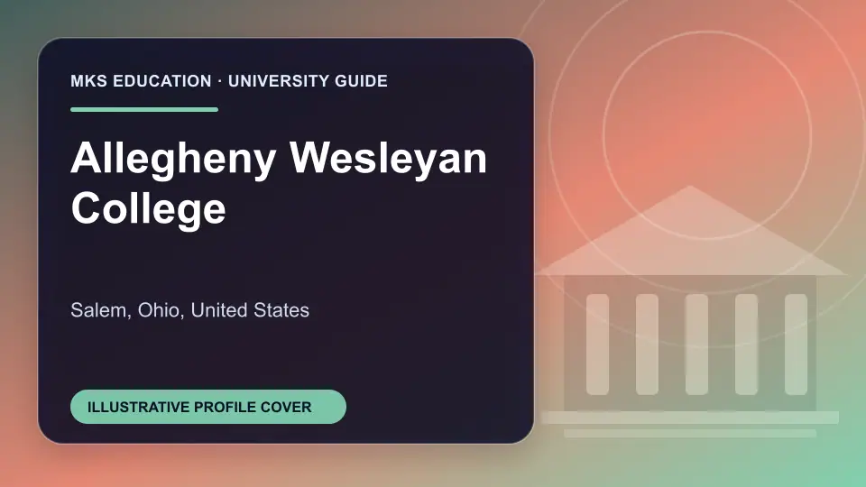 Illustrative MKS Education profile cover for Allegheny Wesleyan College in the USA