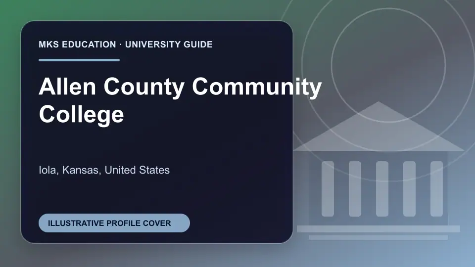 Illustrative MKS Education profile cover for Allen County Community College in the USA
