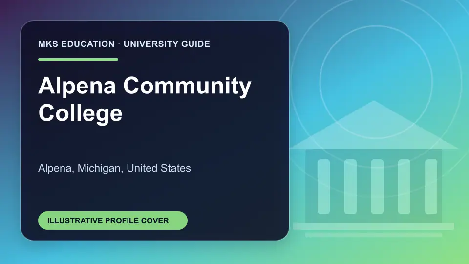 Illustrative MKS Education profile cover for Alpena Community College in the USA