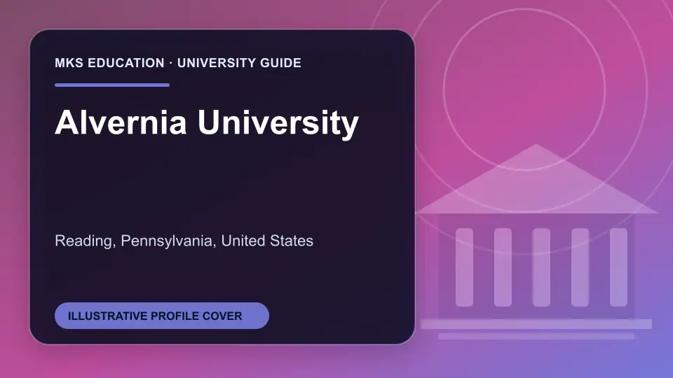 Illustrative MKS Education profile cover for Alvernia University in the USA