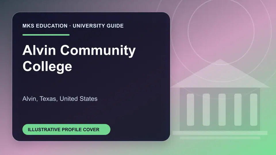 Illustrative MKS Education profile cover for Alvin Community College in the USA