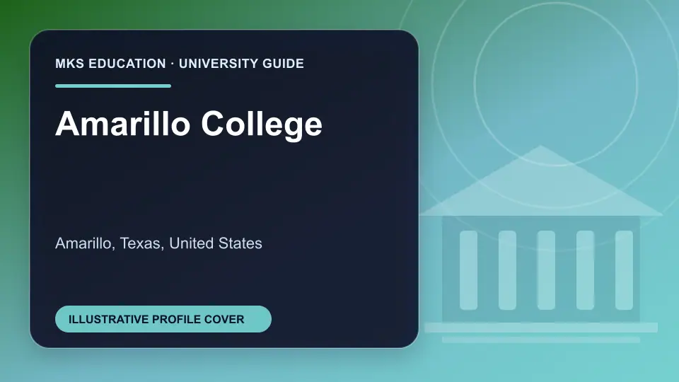 Illustrative MKS Education profile cover for Amarillo College in the USA