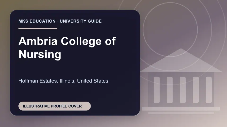 Illustrative MKS Education profile cover for Ambria College of Nursing in the USA