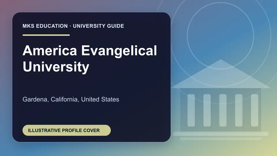 Illustrative MKS Education profile cover for America Evangelical University in the USA
