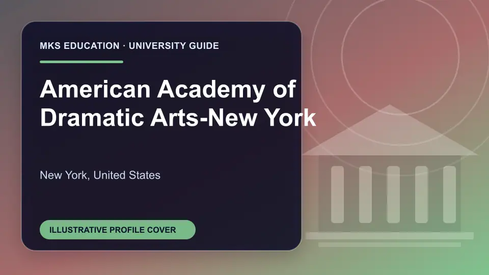 Illustrative MKS Education profile cover for American Academy of Dramatic Arts-New York in the USA