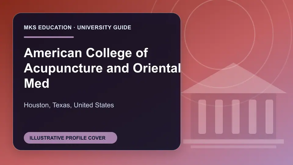 Illustrative MKS Education profile cover for American College of Acupuncture and Oriental Med in the USA