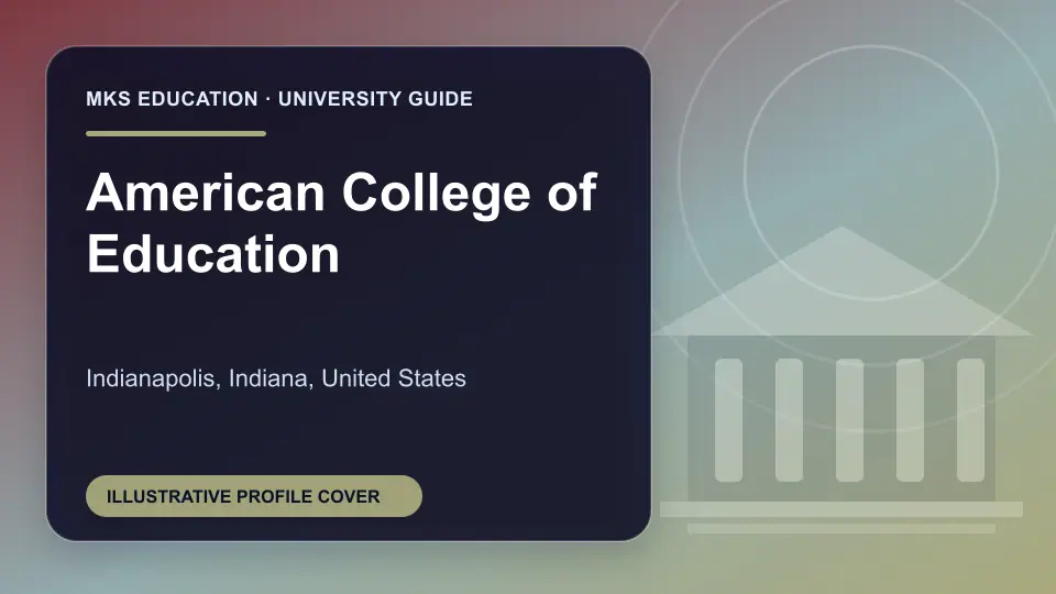 Illustrative MKS Education profile cover for American College of Education in the USA