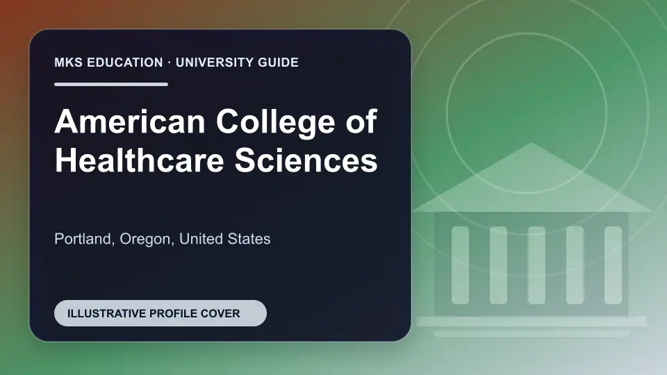 Illustrative MKS Education profile cover for American College of Healthcare Sciences in the USA